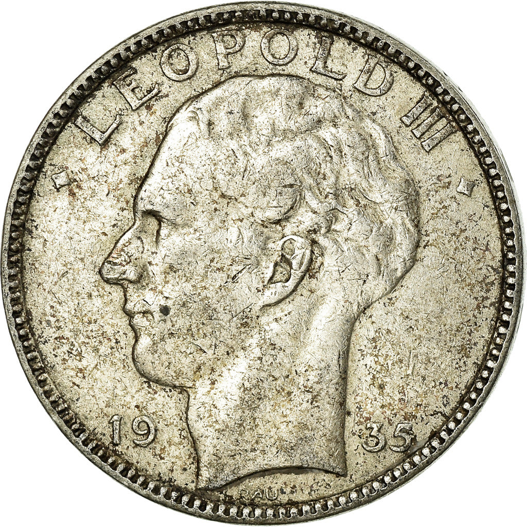 Coin, Belgium, 20 Francs, 20 Frank, 1935, VF(20-25), Silver, KM:105