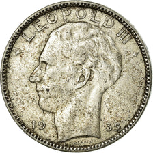 Coin, Belgium, 20 Francs, 20 Frank, 1935, VF(20-25), Silver, KM:105
