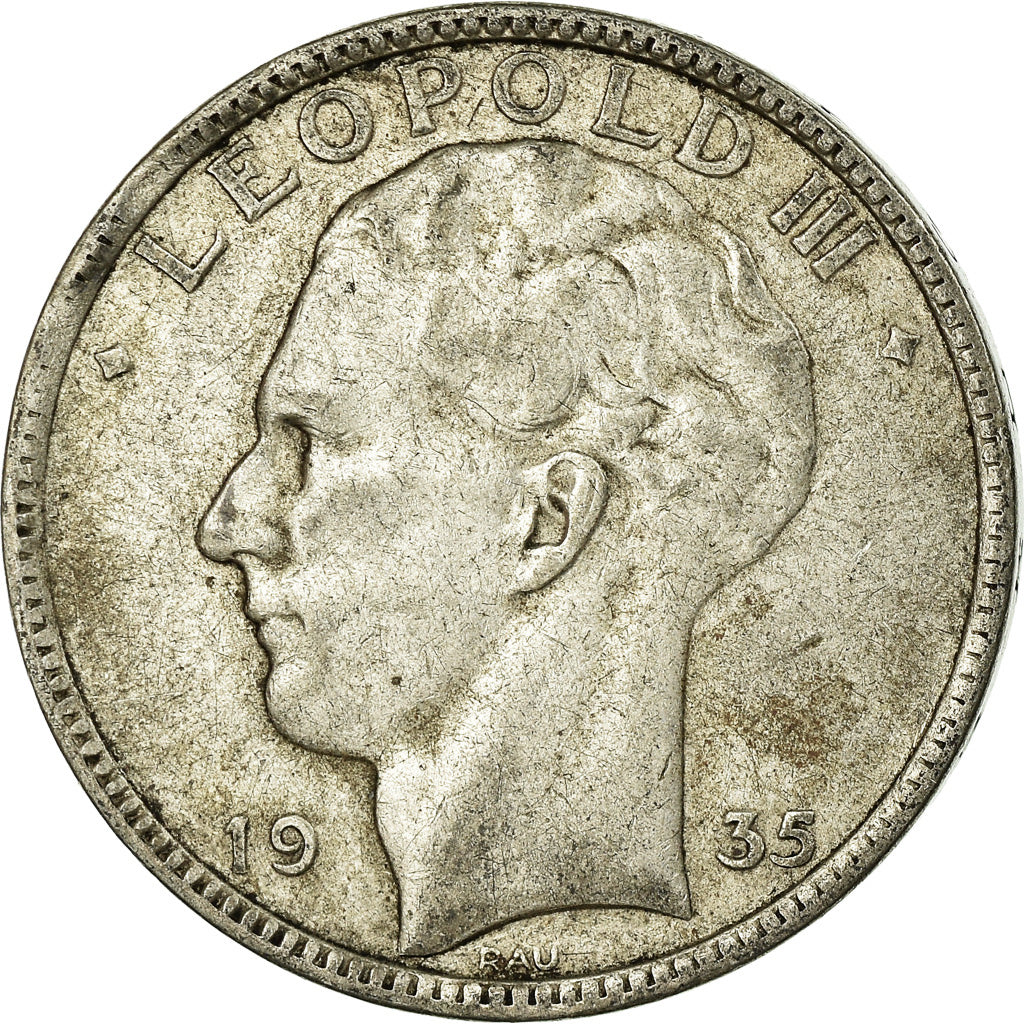 Coin, Belgium, 20 Francs, 20 Frank, 1935, VF(20-25), Silver, KM:105