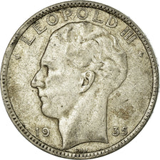 Coin, Belgium, 20 Francs, 20 Frank, 1935, VF(20-25), Silver, KM:105
