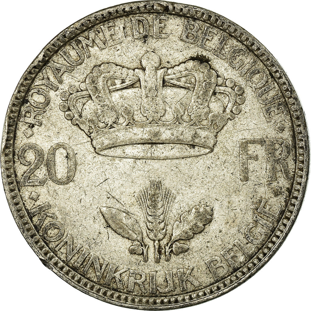 Coin, Belgium, 20 Francs, 20 Frank, 1935, VF(20-25), Silver, KM:105