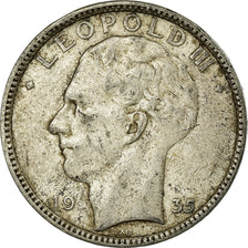 Coin, Belgium, 20 Francs, 20 Frank, 1935, VF(20-25), Silver, KM:105