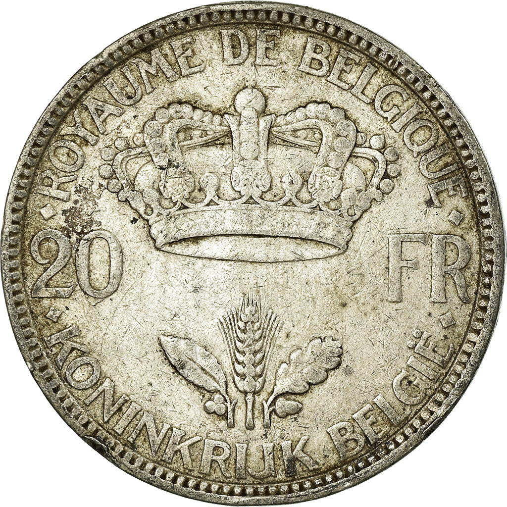 Coin, Belgium, 20 Francs, 20 Frank, 1935, VF(20-25), Silver, KM:105