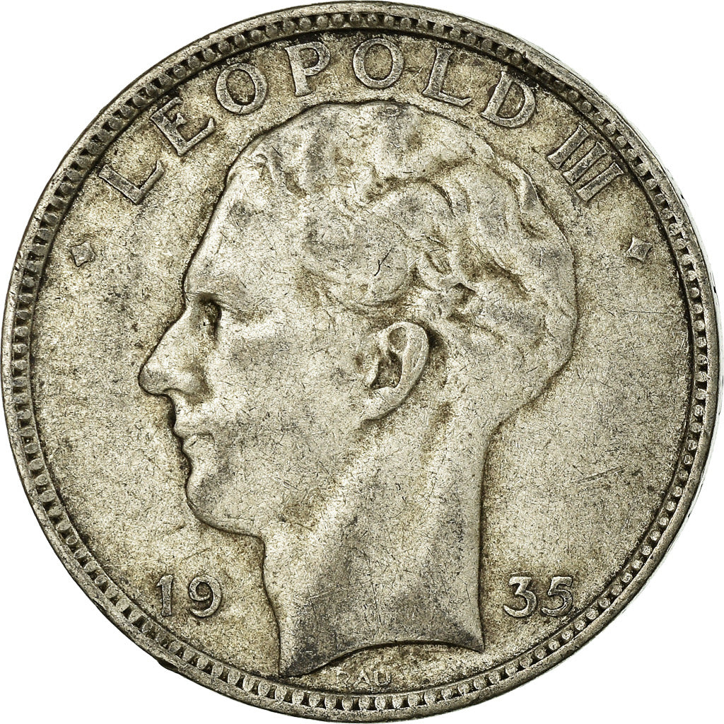 Coin, Belgium, 20 Francs, 20 Frank, 1935, VF(30-35), Silver, KM:105
