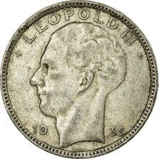 Moneta, Belgio, 20 Francs, 20 Frank, 1935, MB+, Argento, KM:105