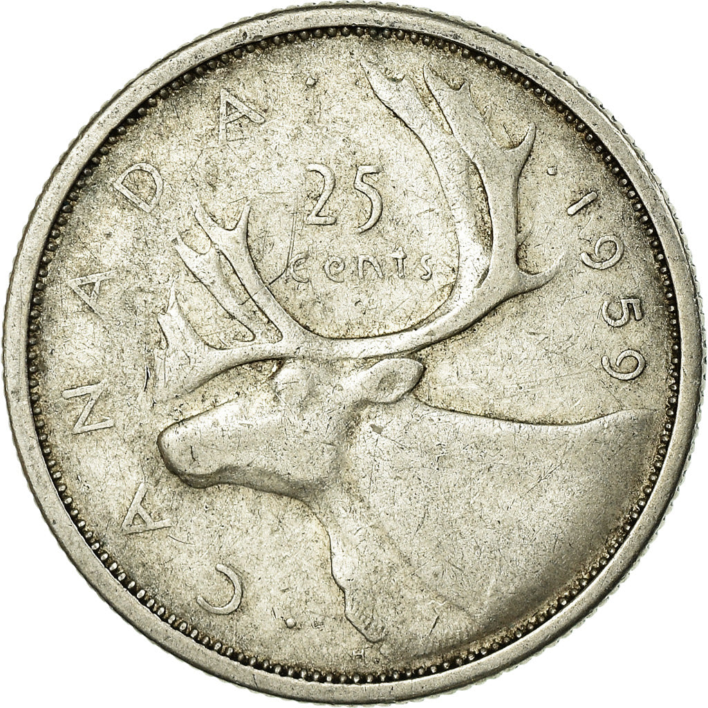 Coin, Canada, Elizabeth II, 25 Cents, 1959, Royal Canadian Mint, Ottawa