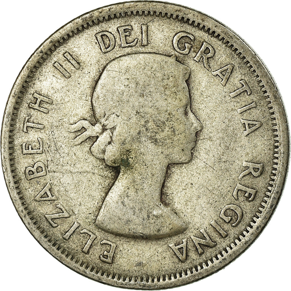 Coin, Canada, Elizabeth II, 25 Cents, 1955, Royal Canadian Mint, Ottawa