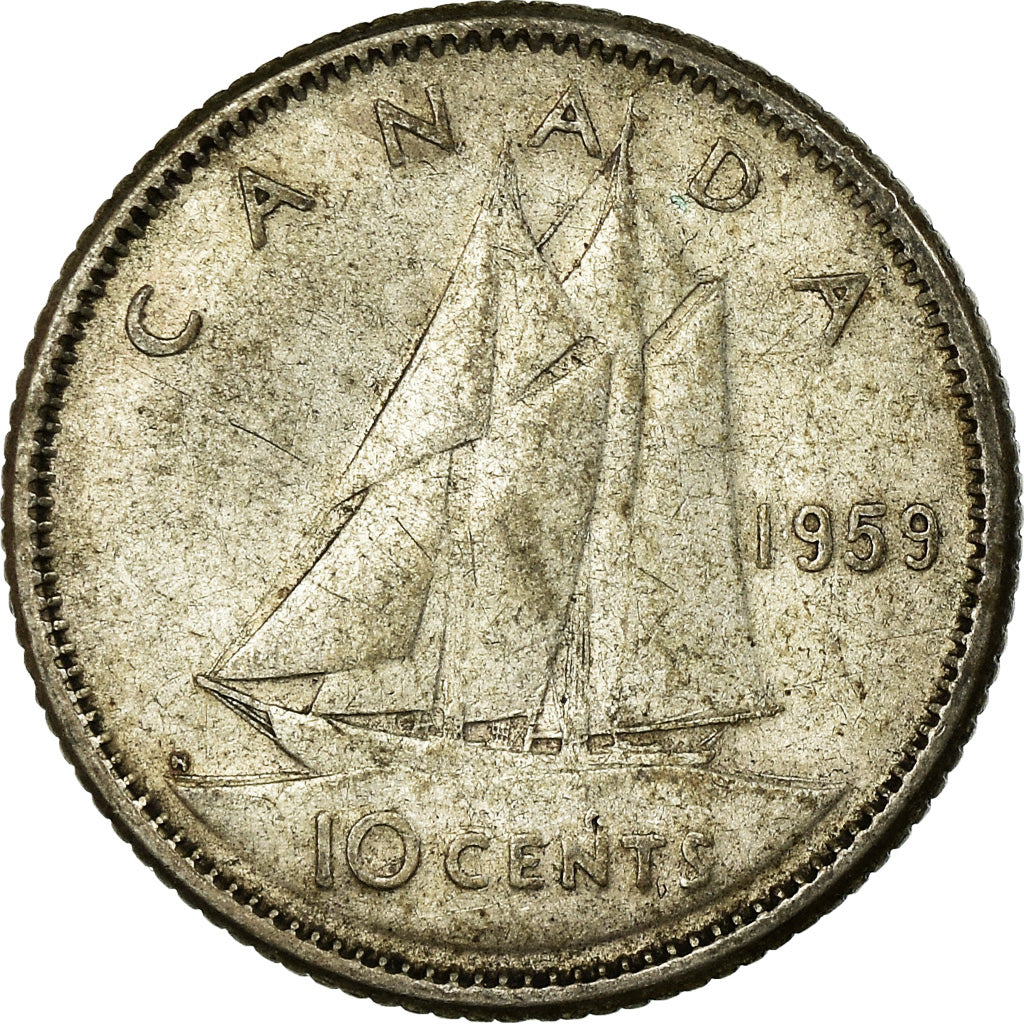Monnaie, Canada, Elizabeth II, 10 Cents, 1959, Royal Canadian Mint, Ottawa, TB