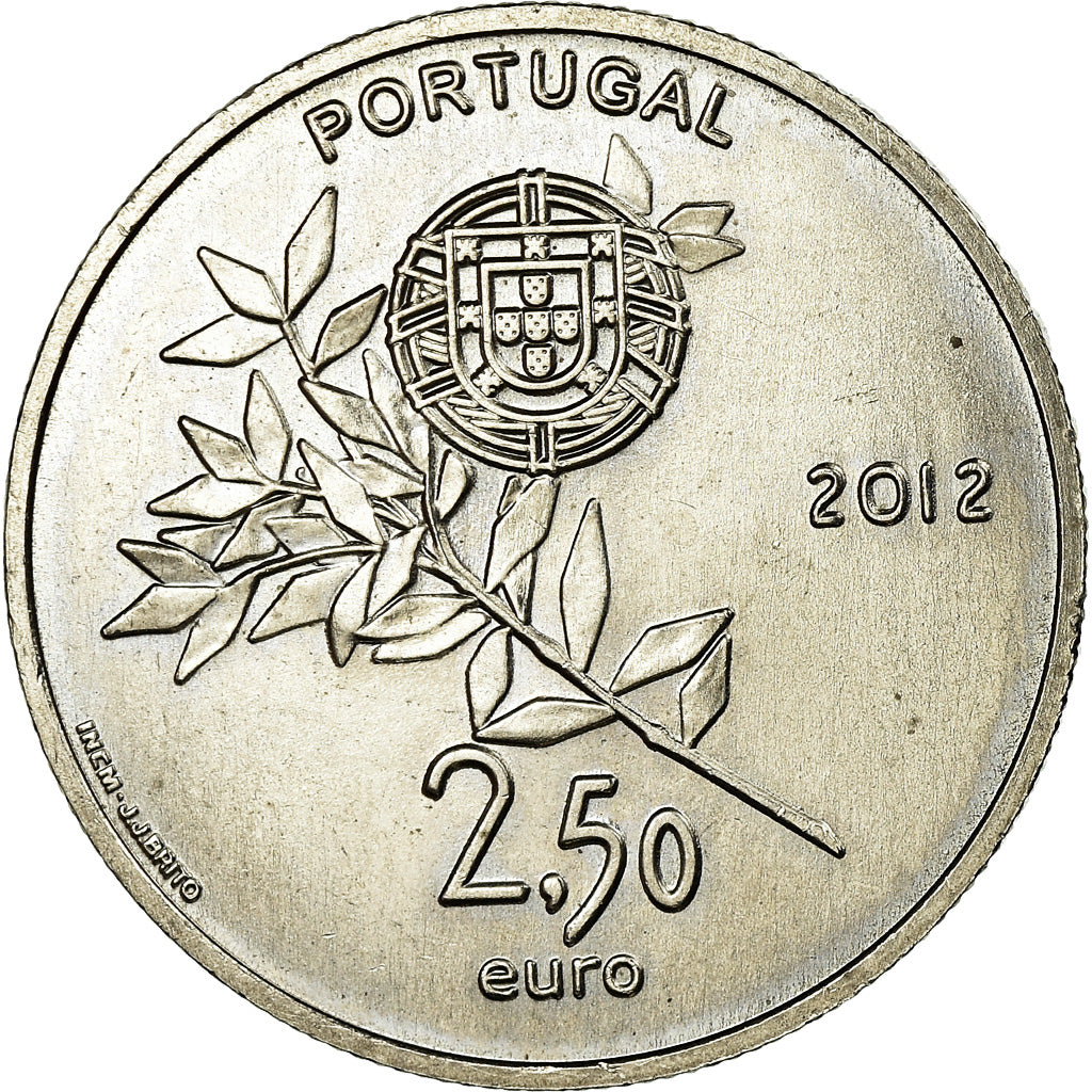 Portugal, 2-1/2 Euro, 2012, SUP, Copper-nickel, KM:816