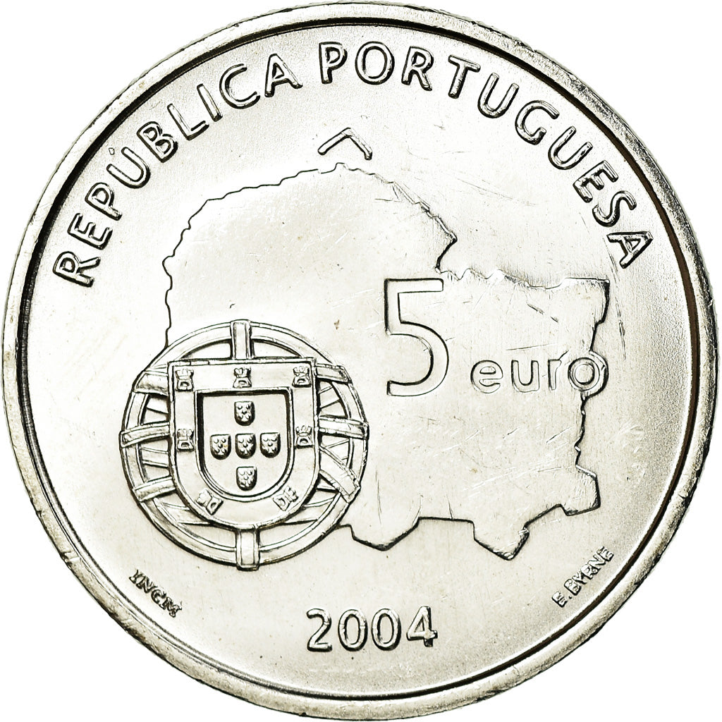 Portugal, 5 Euro, 2004, MS(63), Silver, KM:755