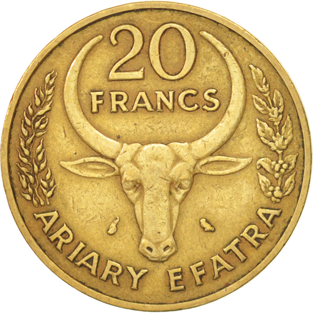 Monnaie, Madagascar, 20 Francs, 4 Ariary, 1970, Paris, TTB+, Aluminum-Bronze
