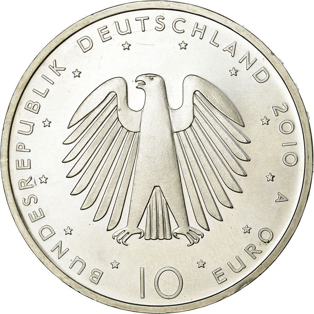 GERMANY - FEDERAL REPUBLIC, 10 Euro, 2010, AU(55-58), Silver, KM:290
