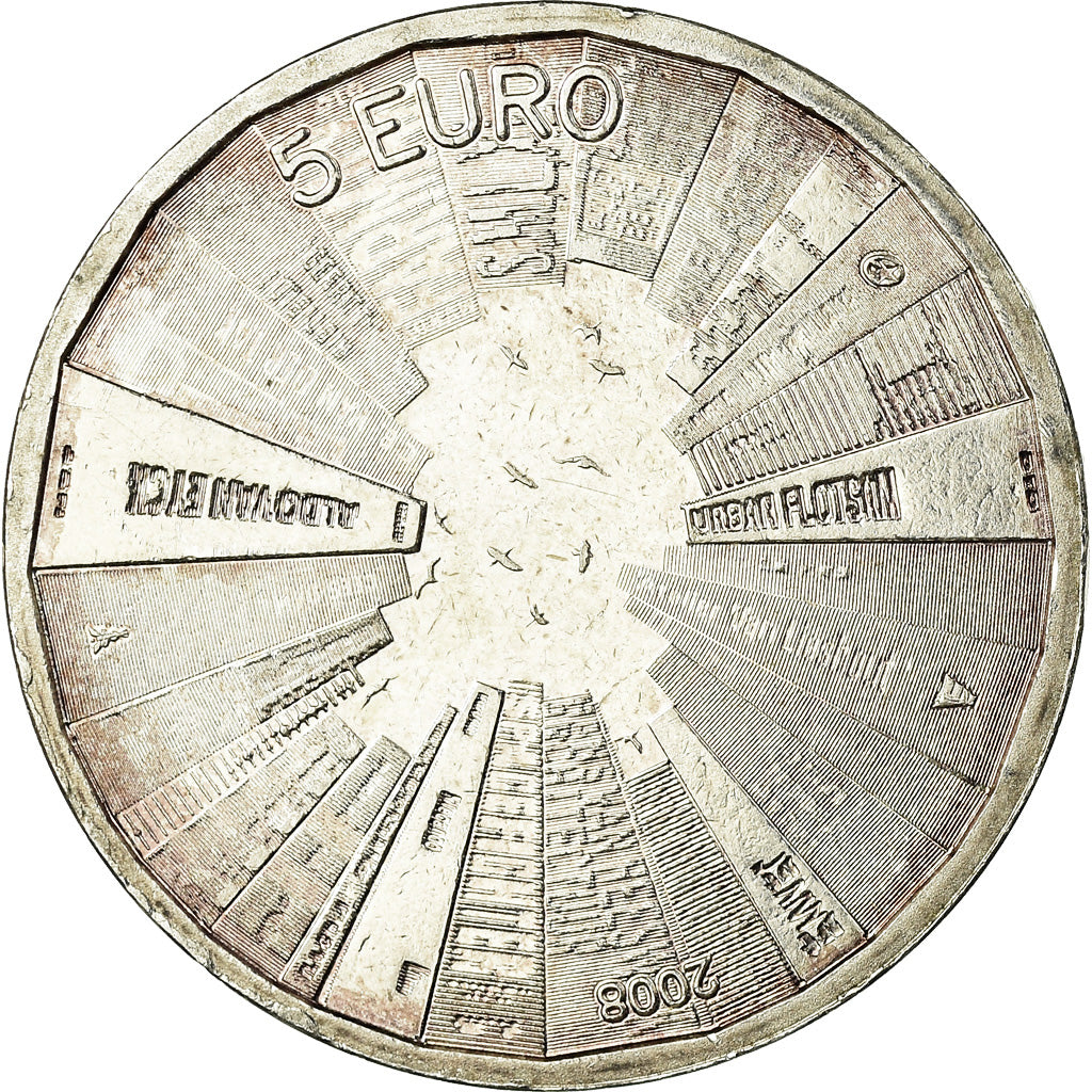 Niederlande, 5 Euro, 2008, SS, Silver Plated Copper, KM:279a
