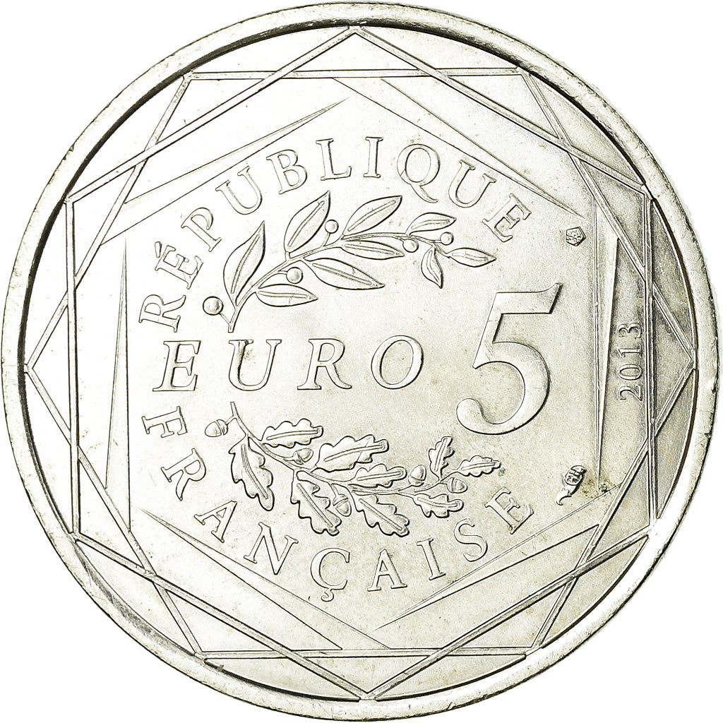 France, 5 Euro, Liberté, 2013, AU(55-58), Silver