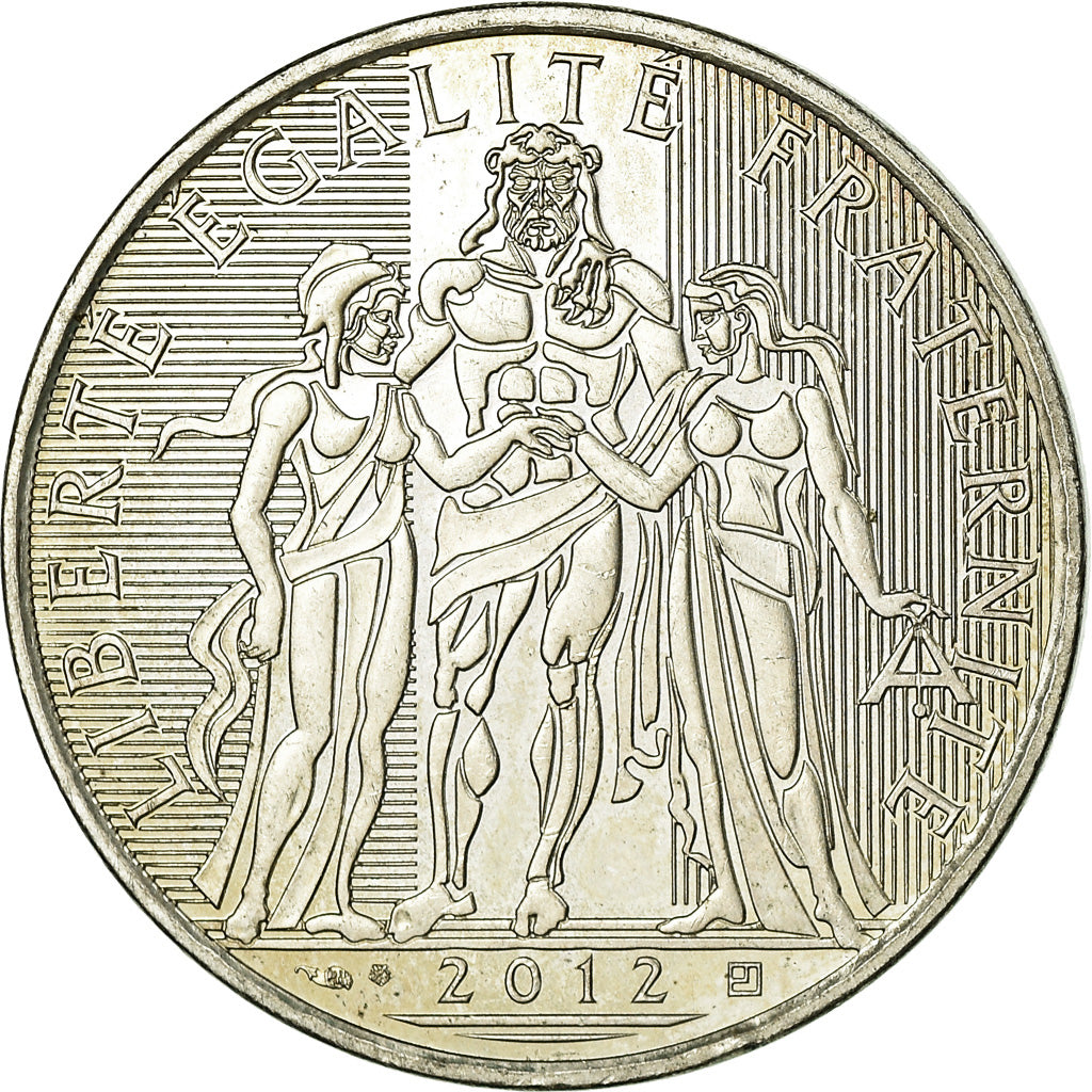 France, 10 Euro, 2012, AU(55-58), Silver, Gadoury:EU 516, KM:2073