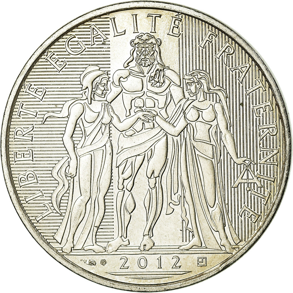 France, 10 Euro, Hercule, 2012, AU(55-58), Silver, Gadoury:EU 516, KM:2073
