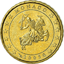 Monaco, 10 Euro Cent, 2003, UNZ, Messing, KM:170