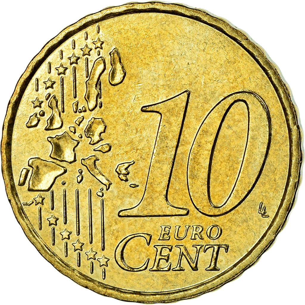 Monaco, 10 Euro Cent, 2003, UNZ, Messing, KM:170