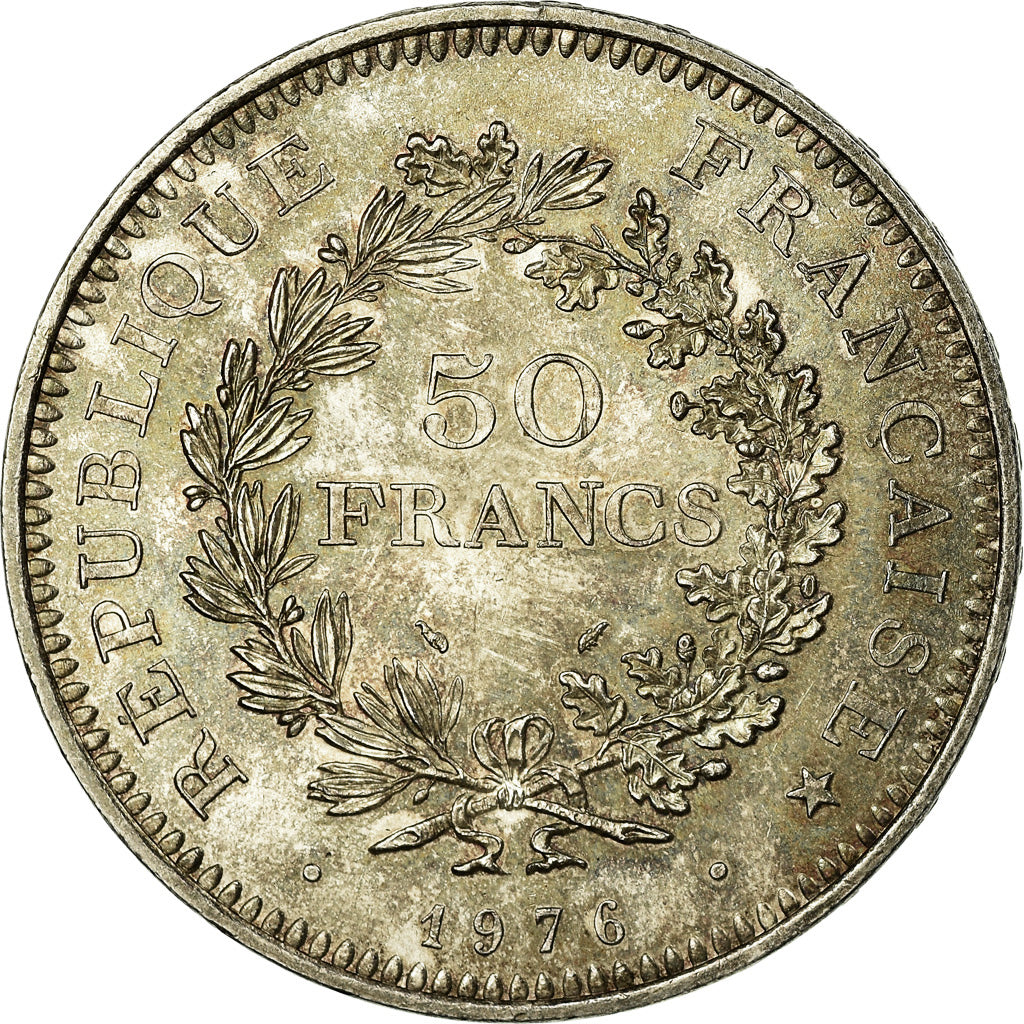 Coin, France, Hercule, 50 Francs, 1976, Paris, EF(40-45), Silver, KM:941.1