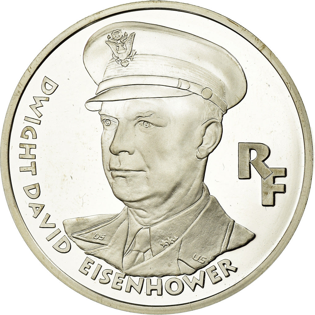 Moneta, Francia, Dwight D.  Eisenhower, 100 Francs, 1994, BE, FDC, Argento