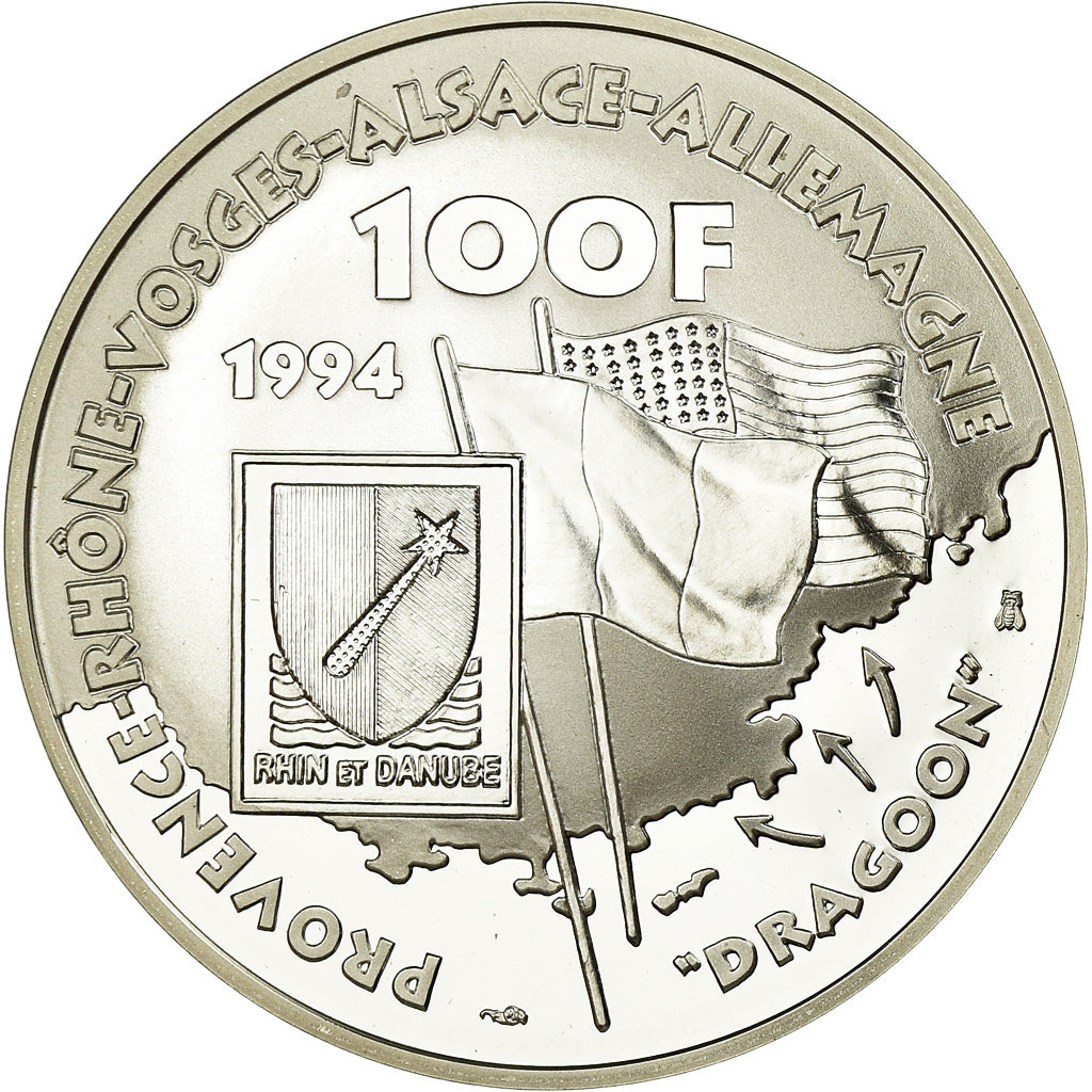 Coin, France, De Lattre de Tassigny, 100 Francs, 1994, BE, MS(65-70), Silver