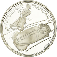 Coin, France, Bobsledding, 100 Francs, 1990, BE, MS(65-70), Silver, KM:981