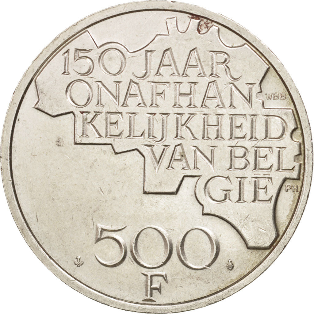 Belgium,500 Francs,500 Frank,1980, Brussels,AU(50-53),Silver Clad Copper,MK 162