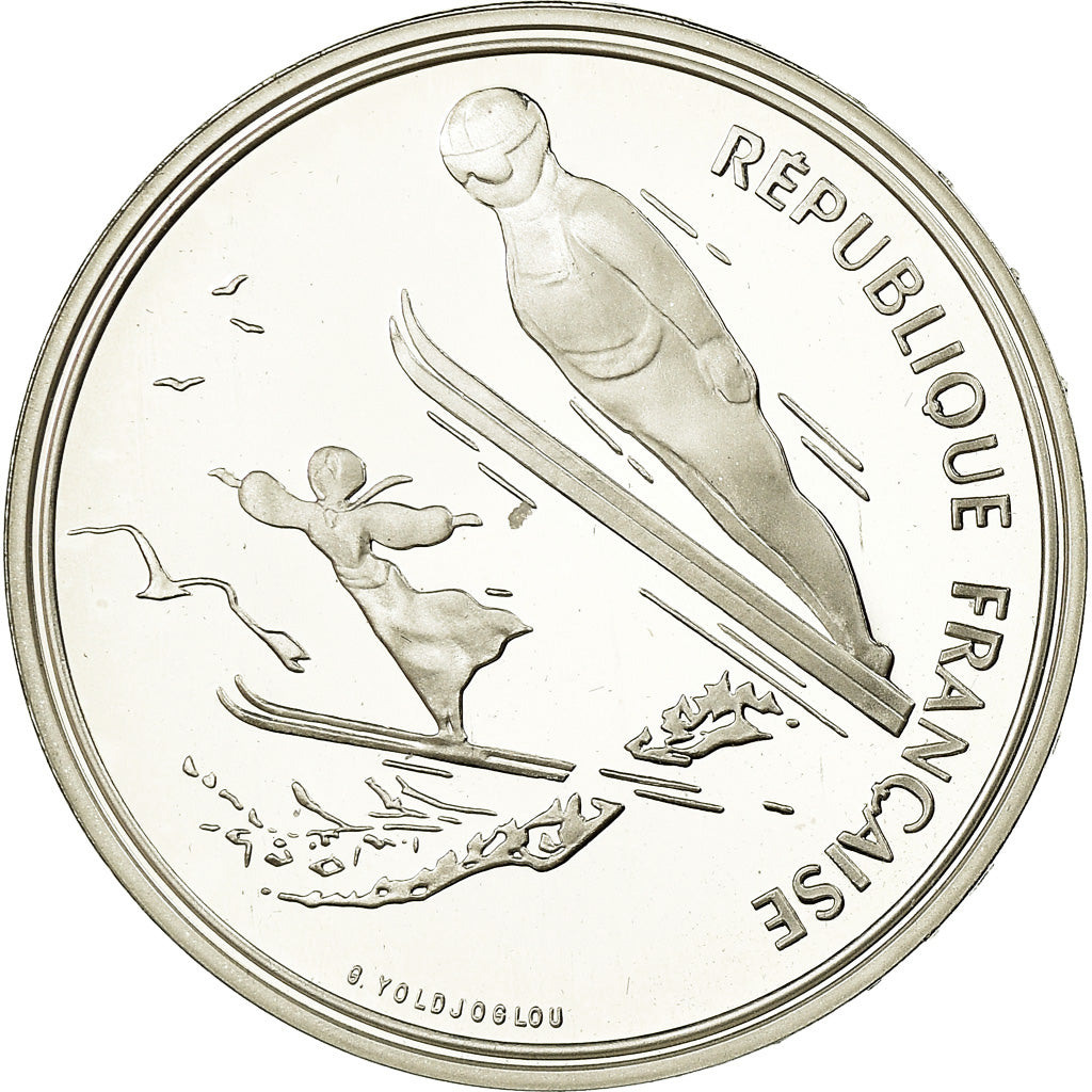 Monnaie, France, Saut à Ski, 100 Francs, 1991, BE, FDC, Argent, Gadoury:C20