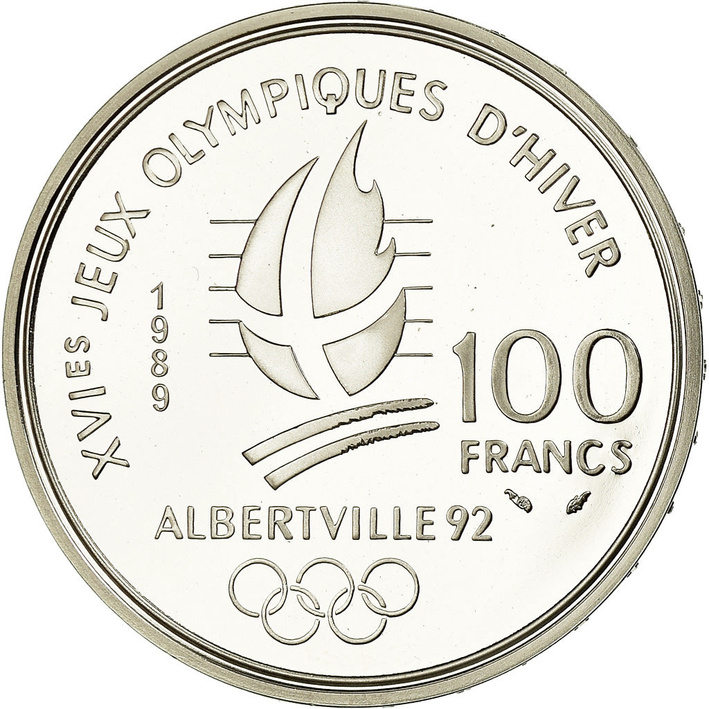 Coin, France, patinage artistique, 100 Francs, 1989, BE, MS(65-70), Silver