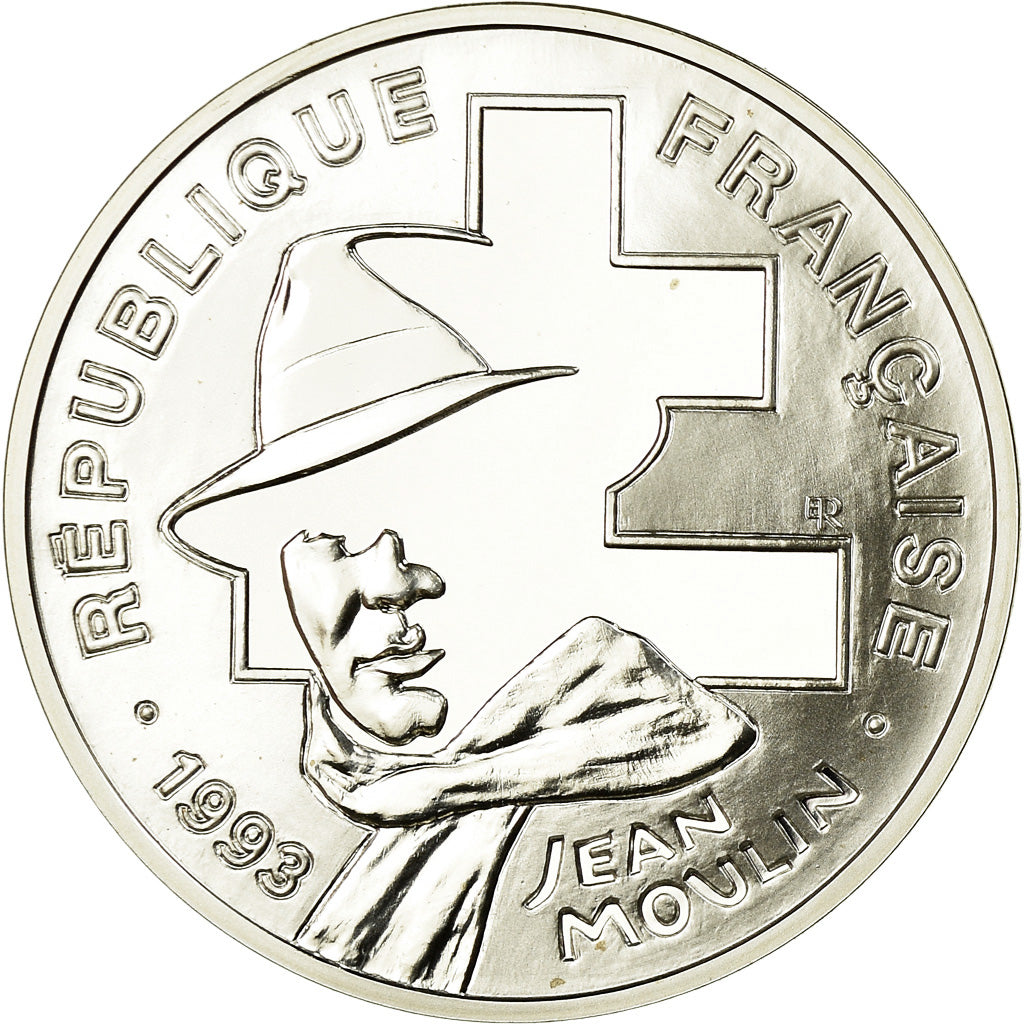 Monnaie, France, Jean Moulin, 100 Francs, 1993, BE, FDC, Argent, Gadoury:C 39