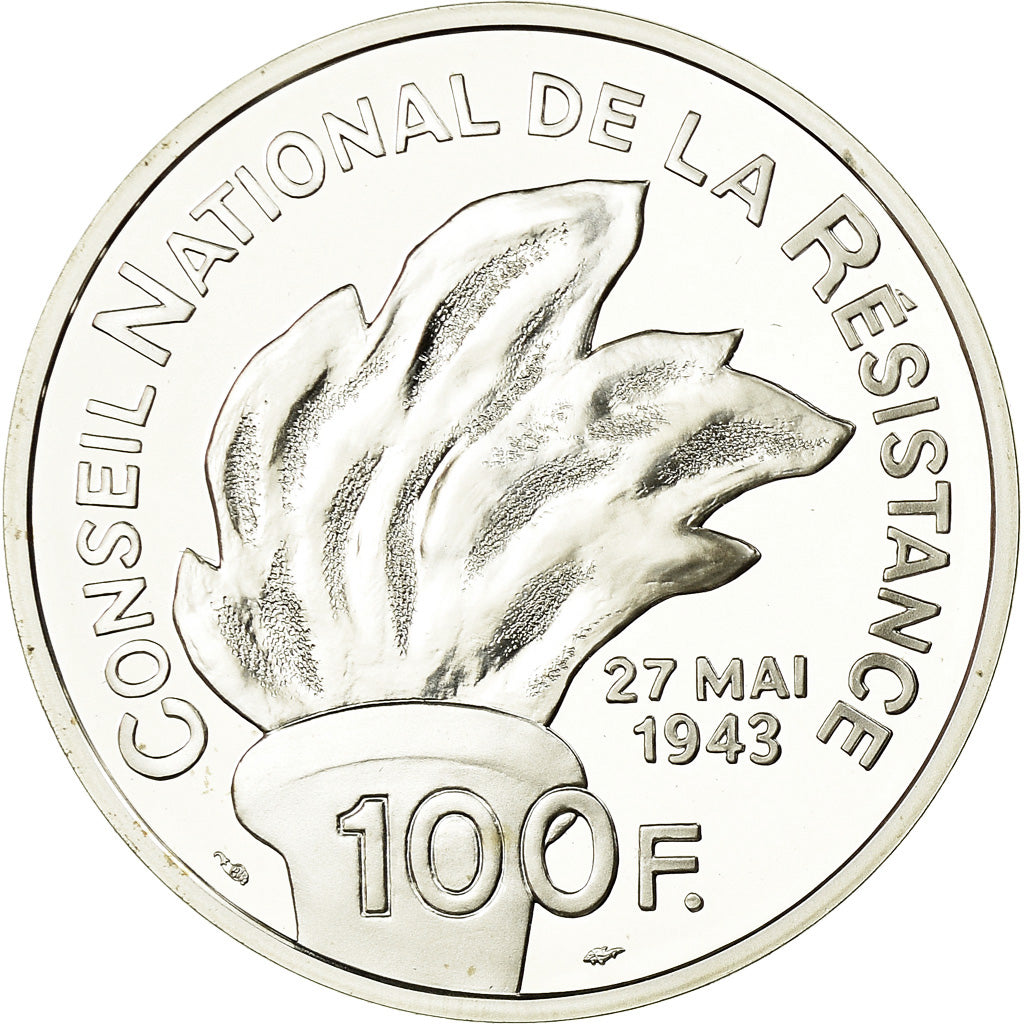 Monnaie, France, Jean Moulin, 100 Francs, 1993, BE, FDC, Argent, Gadoury:C 39