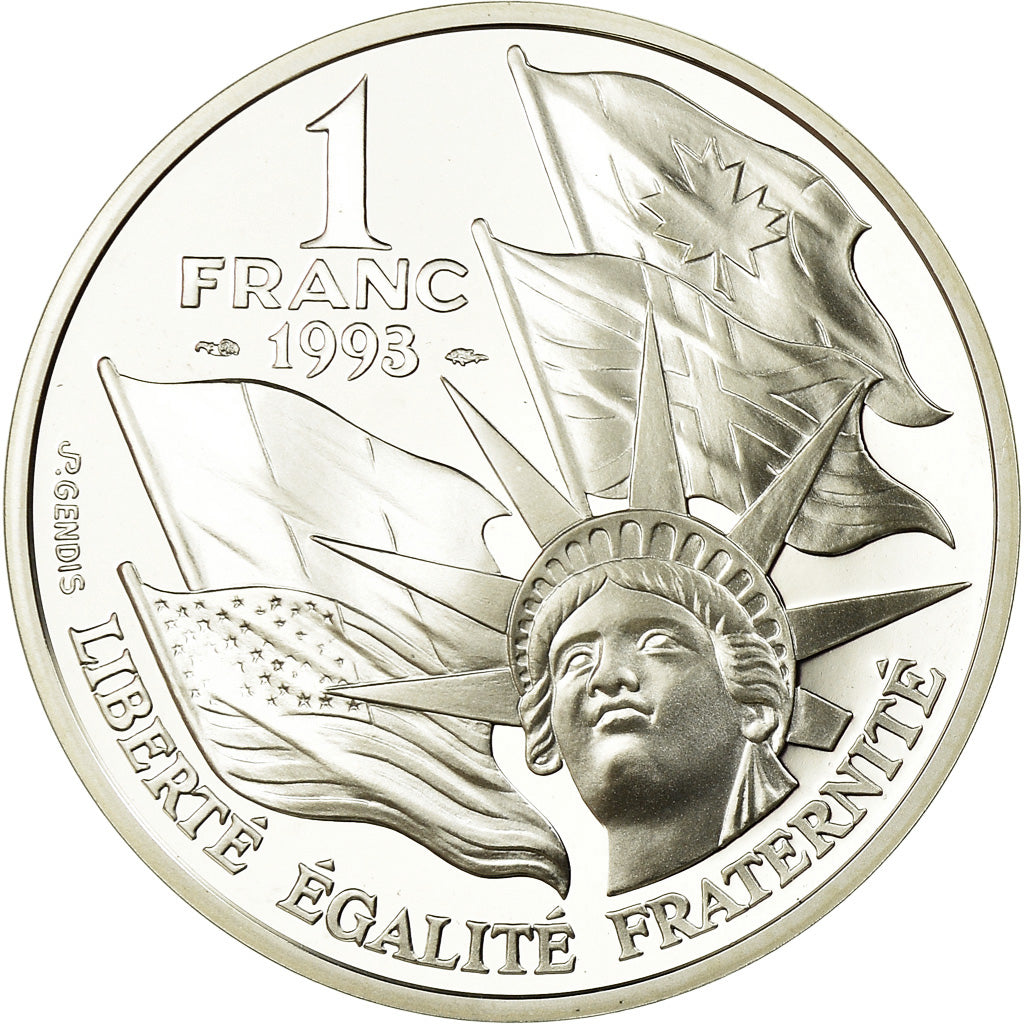 Coin, France, Cinquantenaire du Débarquement, Franc, 1993, Paris, BE