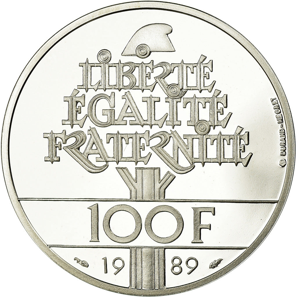 Coin, France, Droits de l'Homme, 100 Francs, 1989, BE, MS(65-70), Silver