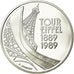 Coin, France, Tour Eiffel, 5 Francs, 1989, Paris, BE, EF(40-45), Silver, KM:968a