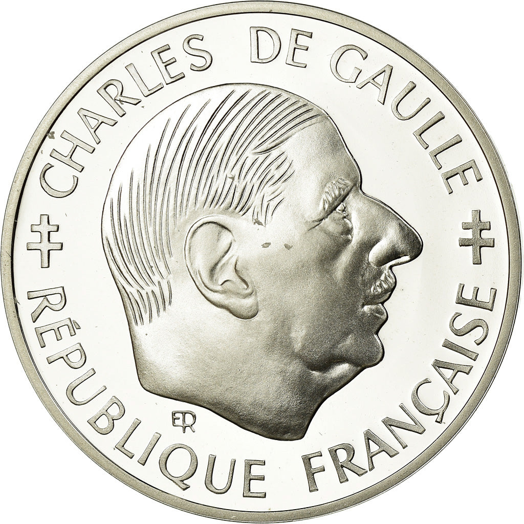 Coin, France, Charles de Gaulle, Franc, 1988, Paris, BE, MS(65-70), Silver