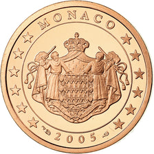 Monaco, 5 Euro Cent, 2005, BE, MS(65-70), Copper Plated Steel, Gadoury:MC 174