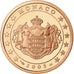 Monaco, 5 Euro Cent, 2005, BE, MS(65-70), Copper Plated Steel, Gadoury:MC 174