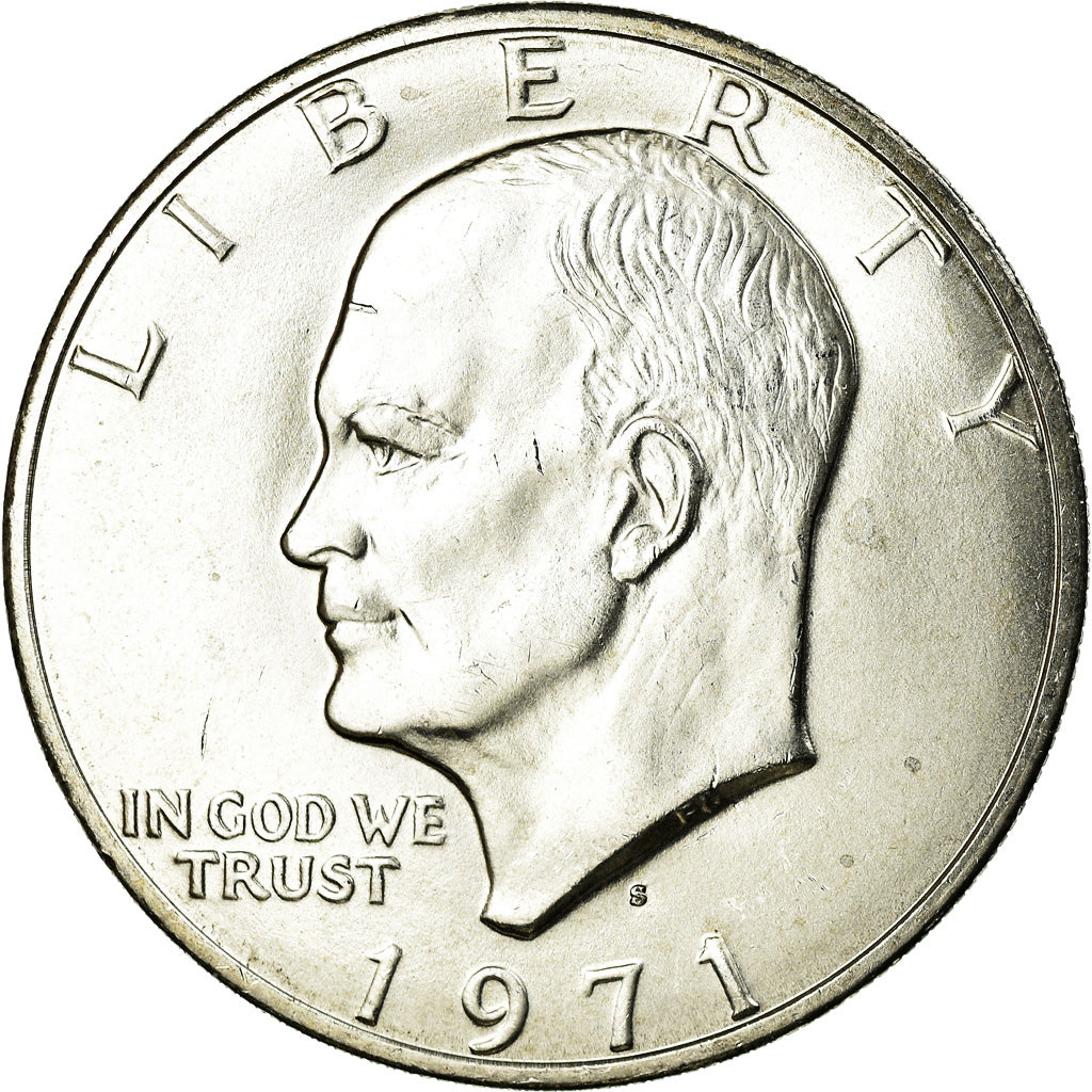 Coin, United States, Eisenhower Dollar, Dollar, 1971, U.S. Mint, San Francisco