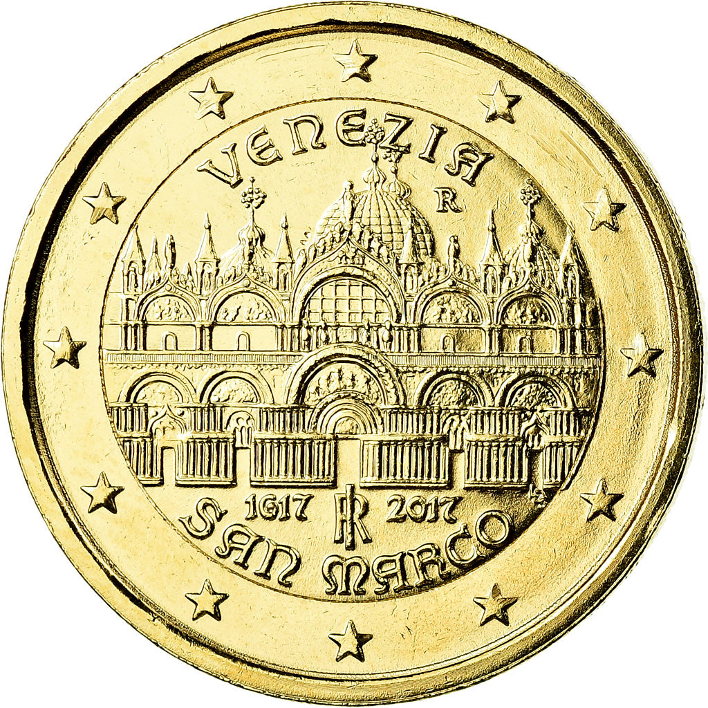 Italy, 2 Euro, Basilique Saint Marc, 2017, golden, AU(55-58), Bi-Metallic