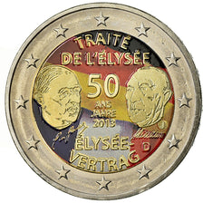 GERMANIA - REPUBBLICA FEDERALE, 2 Euro, Traité de l'Elysée, 2013, Colorised