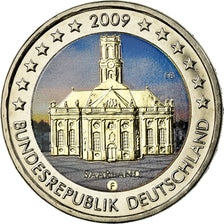 GERMANY - FEDERAL REPUBLIC, 2 Euro, Building in Saarland, 2009, Colorised
