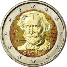 Italy, 2 Euro, G. Verdi, 2013, Colorised, MS(63), Bi-Metallic, KM:357