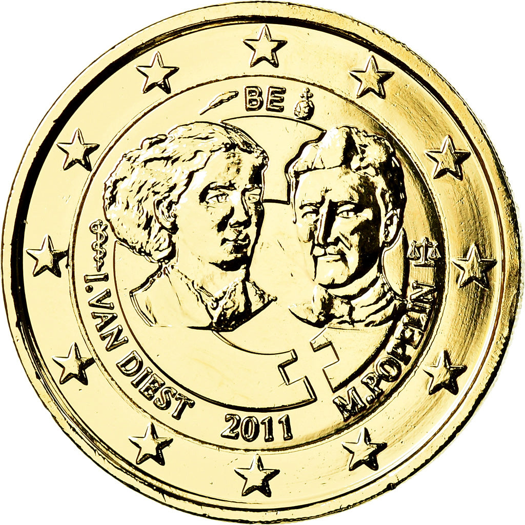 België, 2 Euro, Journée internationale des femmes, 2011, golden, UNC-