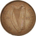 IRELAND REPUBLIC, 1/2 Penny, 1933, AU(50-53), Bronze, KM:2
