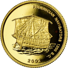 Coin, Ghana, Phoenician Navigators, 500 Sika, 2002, Proof, MS(65-70), Gold