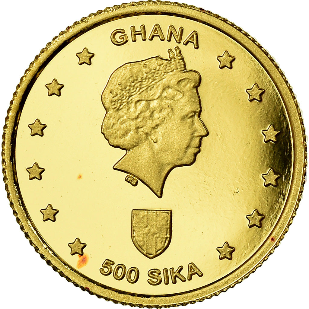 Coin, Ghana, Phoenician Navigators, 500 Sika, 2002, Proof, MS(65-70), Gold