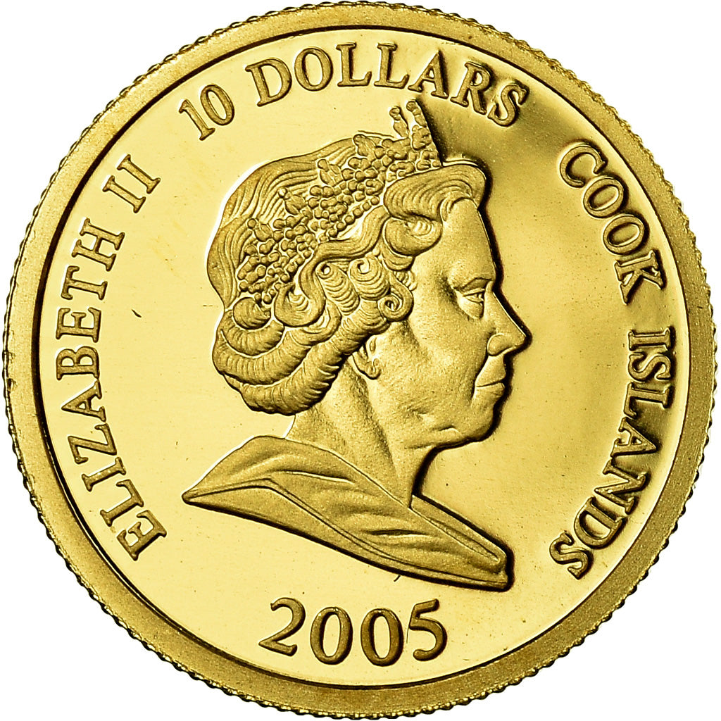Moneta, Isole Cook, Elizabeth II, 10 Dollars, 2005, Franklin Mint, Proof, FDC