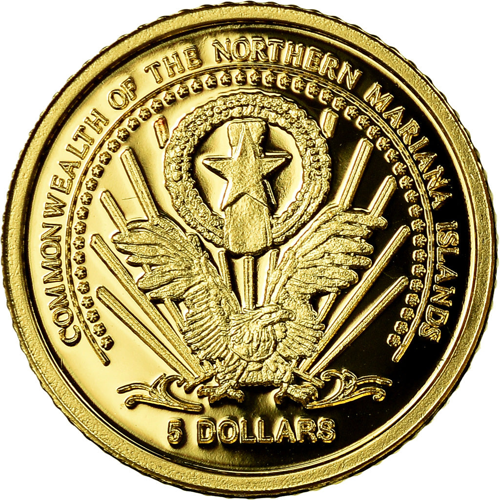 Coin, NORTHERN MARIANA ISLANDS, 5 Dollars, 2004, Proof, MS(65-70), Gold, KM:6