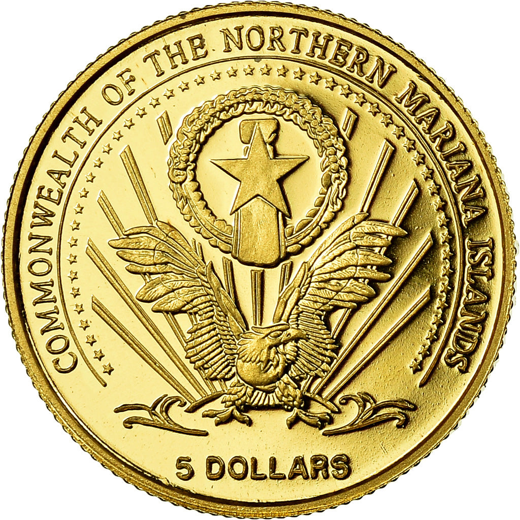 Coin, NORTHERN MARIANA ISLANDS, 5 Dollars, 2004, Proof, MS(65-70), Gold, KM:2