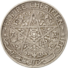 Morocco, Yusuf, Franc, 1921, bi-Bariz, Paris, AU(50-53), Nickel, KM:36.1